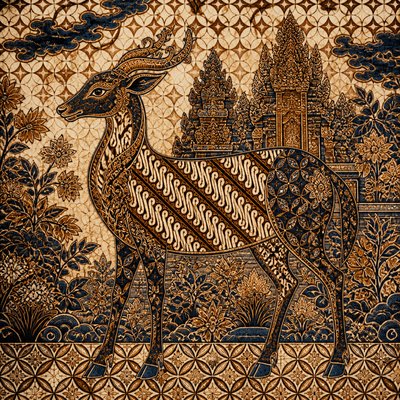 animal standing in natural pose — Indonesian Art Style