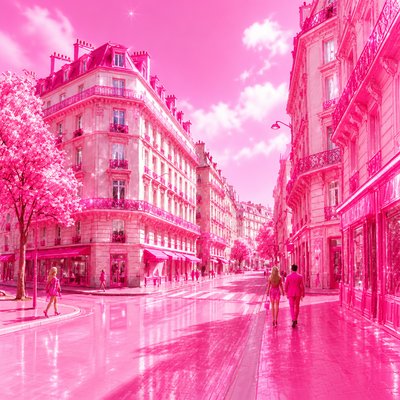 Barbiecore Aesthetic Style Transfer Example