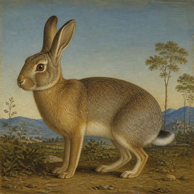 animal standing in natural pose — Egg Tempera Painting Style