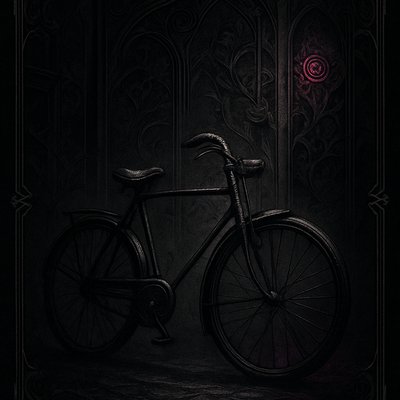 bicyle resting against a wall