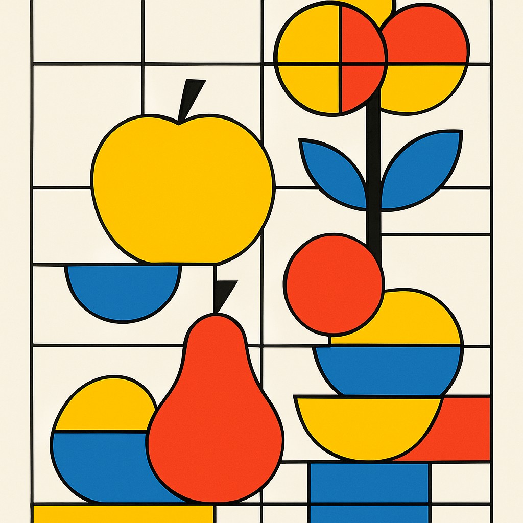 still life arrangement of fruits and flowers