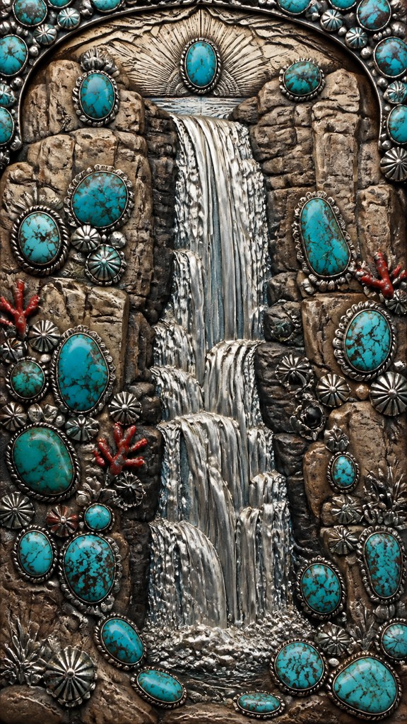 towering waterfall cascading down a cliff