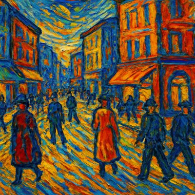 urban street with city activity