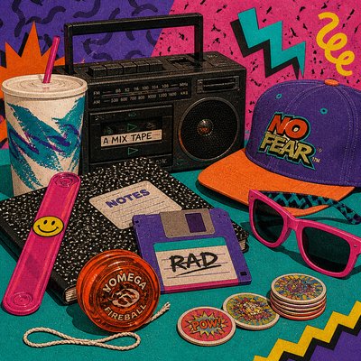 still life with everyday objects — 90s Retro Aesthetic