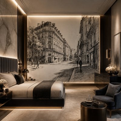 Contemporary Luxe Interior Design Style Transfer Example