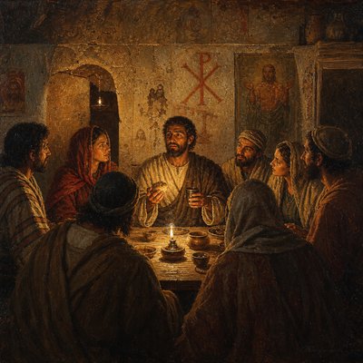 early Christian celebration of the eucharist in a house church in Dura Europos