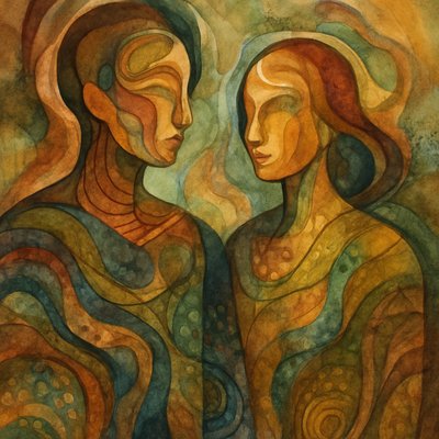portrait of two people together