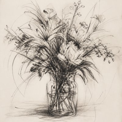bouquet of flowers in a glass vase