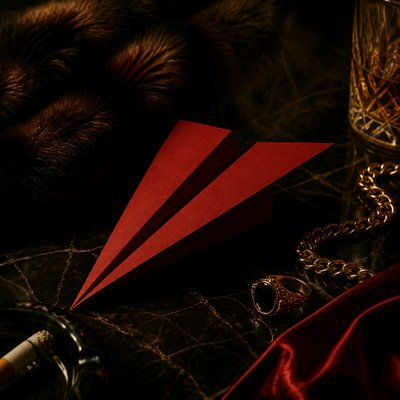 a paper plane, clean minimal composition on a plain background, no text