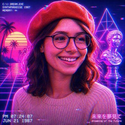 Vaporwave Art Style Style Transfer Example