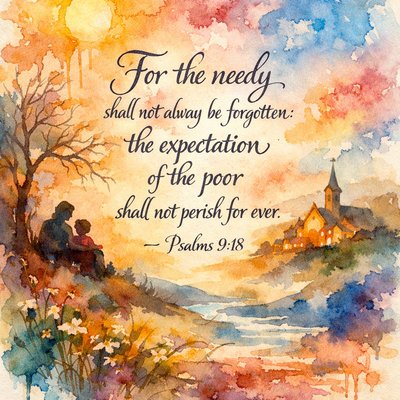 “For the needy shall not alway be forgotten: the expectation of the poor shall not perish for ever.” (Psalms 9:18, KJV)
