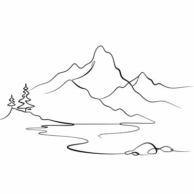 serene landscape with mountains and water