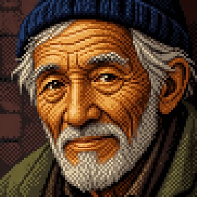 close-up portrait of an elderly person with expressive weathered features