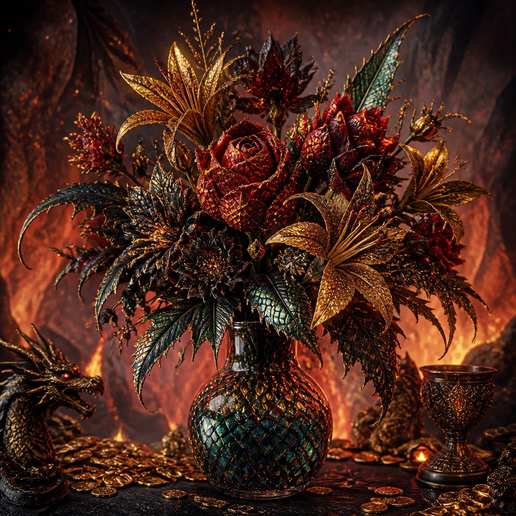 bouquet of flowers in a glass vase — Dragoncore Aesthetic