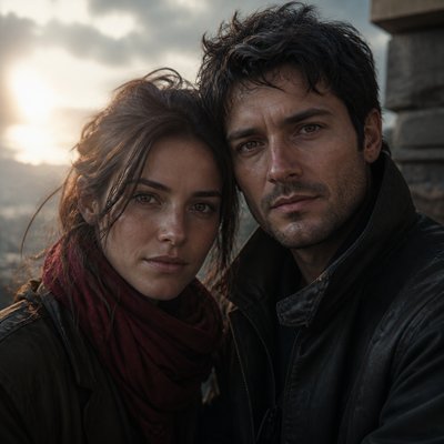 portrait of two people together