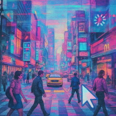 urban street with city activity