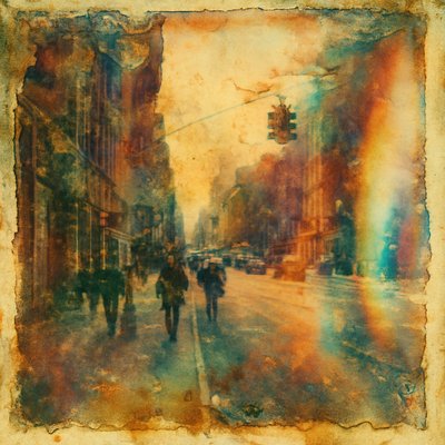 urban street with city activity