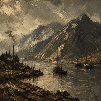 serene landscape with mountains and water