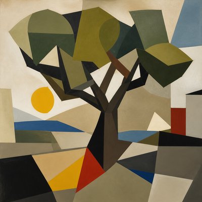 a tree in nature — Modernist Art Style
