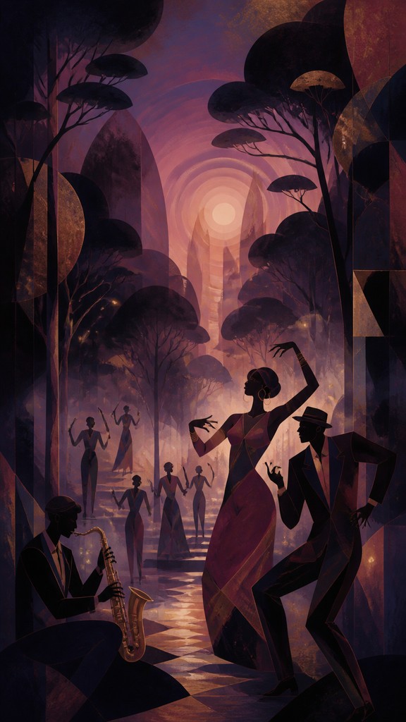 a mysterious forest path with fireflies and drifting mist, atmospheric vertical composition with open space at the top, no text