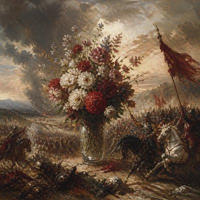 bouquet of flowers in a glass vase