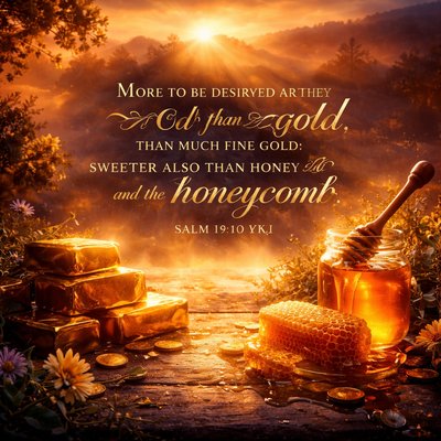 “More to be desired are they than gold, yea, than much fine gold: sweeter also than honey and the honeycomb.” (Psalms 19:10, KJV)
