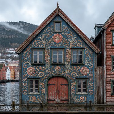 house with front view — Bergen Art Style