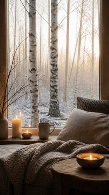 a serene birch forest in soft morning light, no people, no text