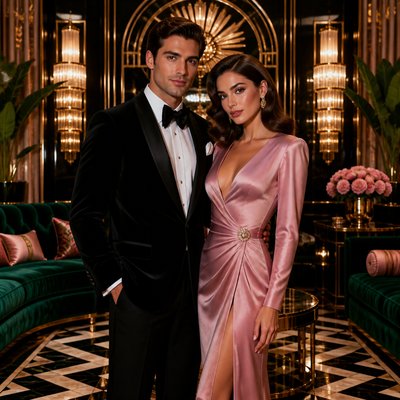 portrait of two people together — Hollywood Regency Interior Design