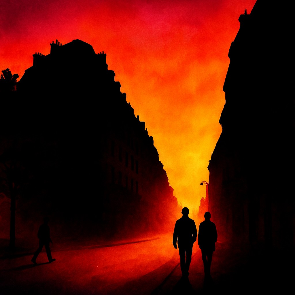 Sunset Silhouette Art Style Style Transfer Example