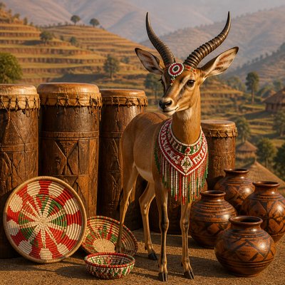 animal standing in natural pose — Burundian Art Style
