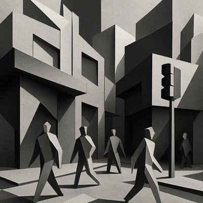 urban street with city activity