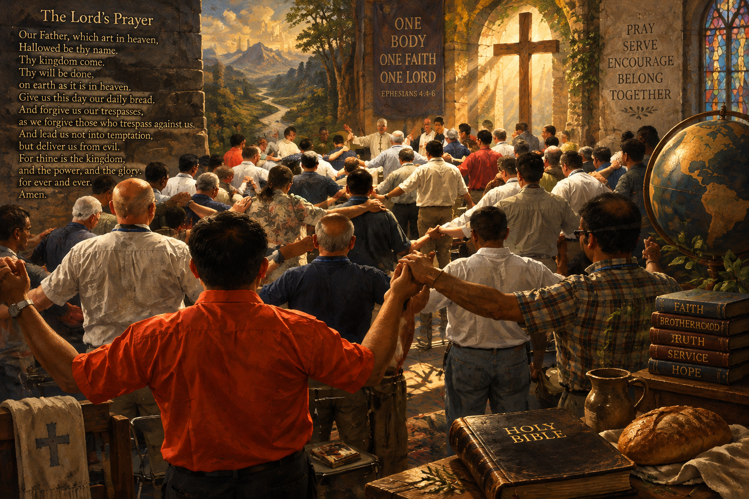 a large group of people in a church