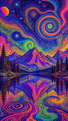 a tranquil mountain lake beneath a starry night sky, no people, no text