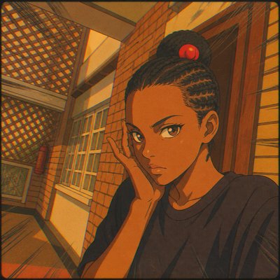 a painting of a girl with her hand on her face