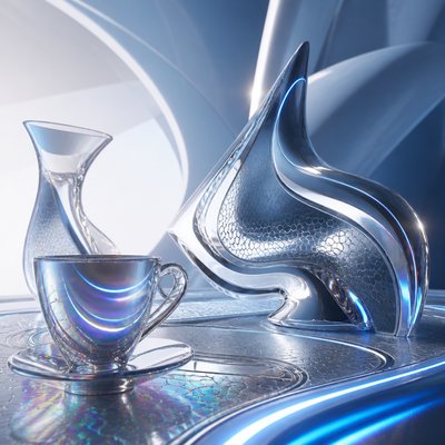 still life with everyday objects — Futuristic Architecture Art