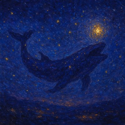 Cetus in the starry night sky.