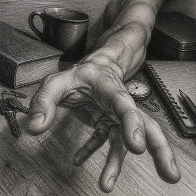 still life with everyday objects — Foreshortening Art Style