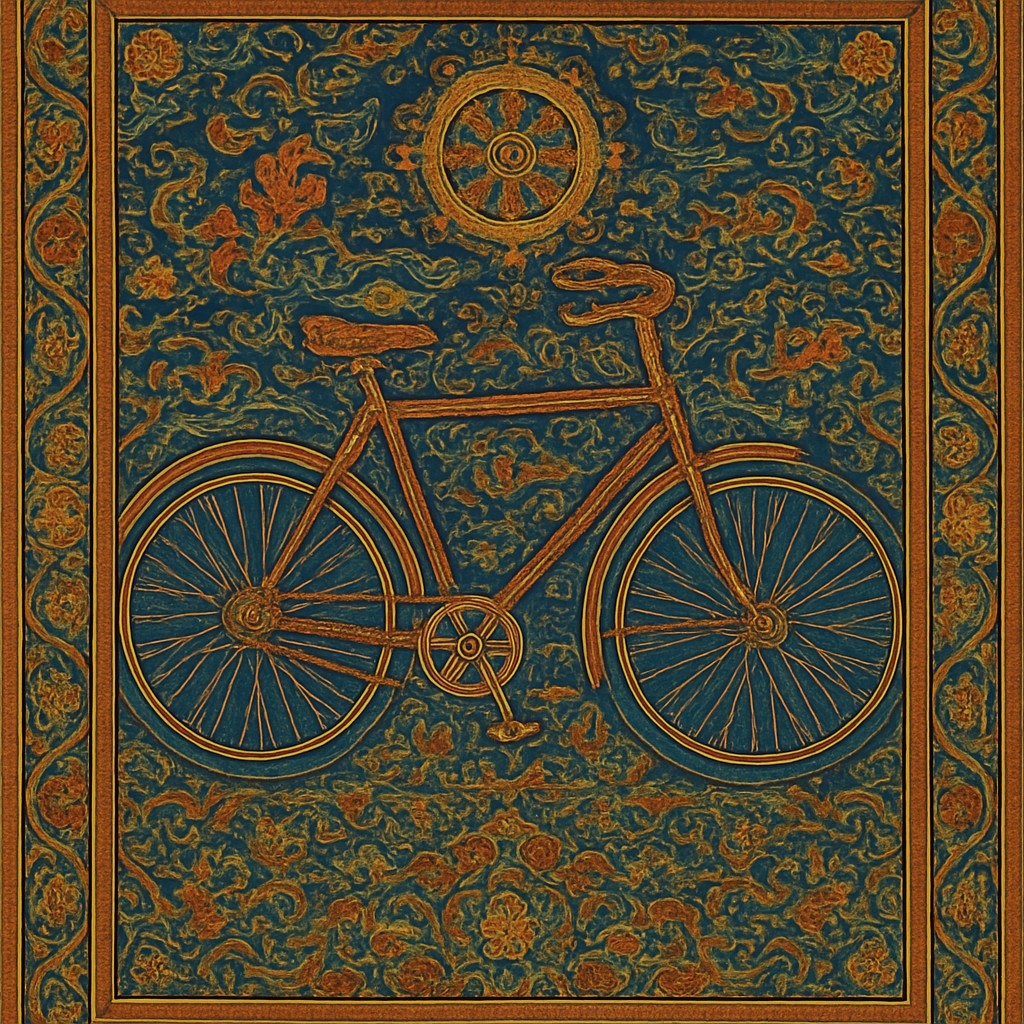bicyle resting against a wall