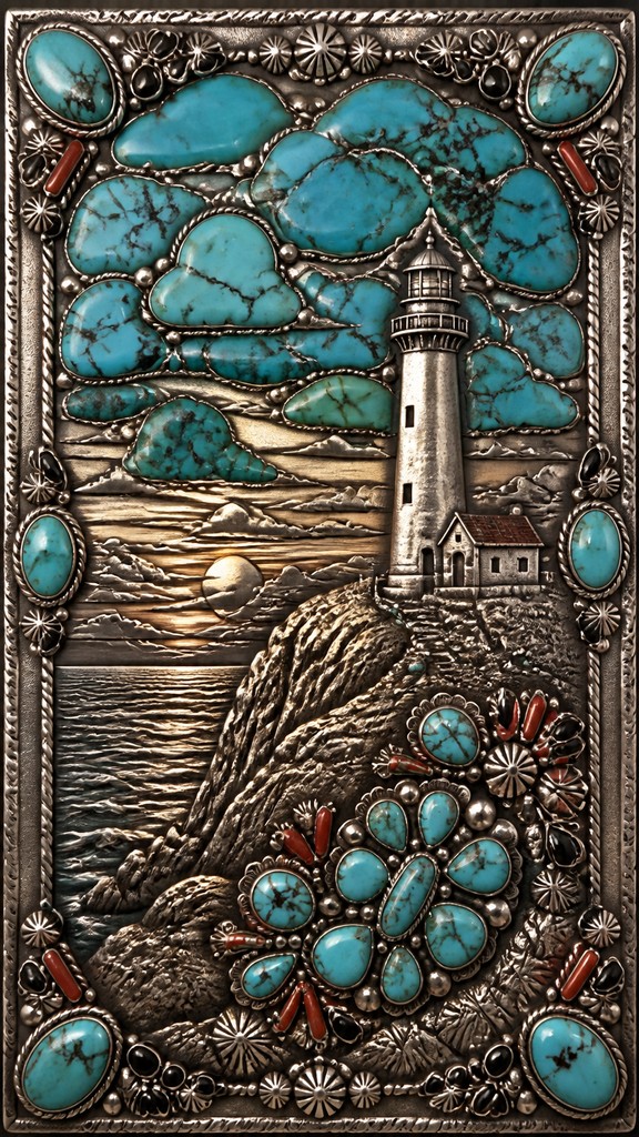 a lone lighthouse on a cliff at dusk under a dramatic sky, no text or lettering