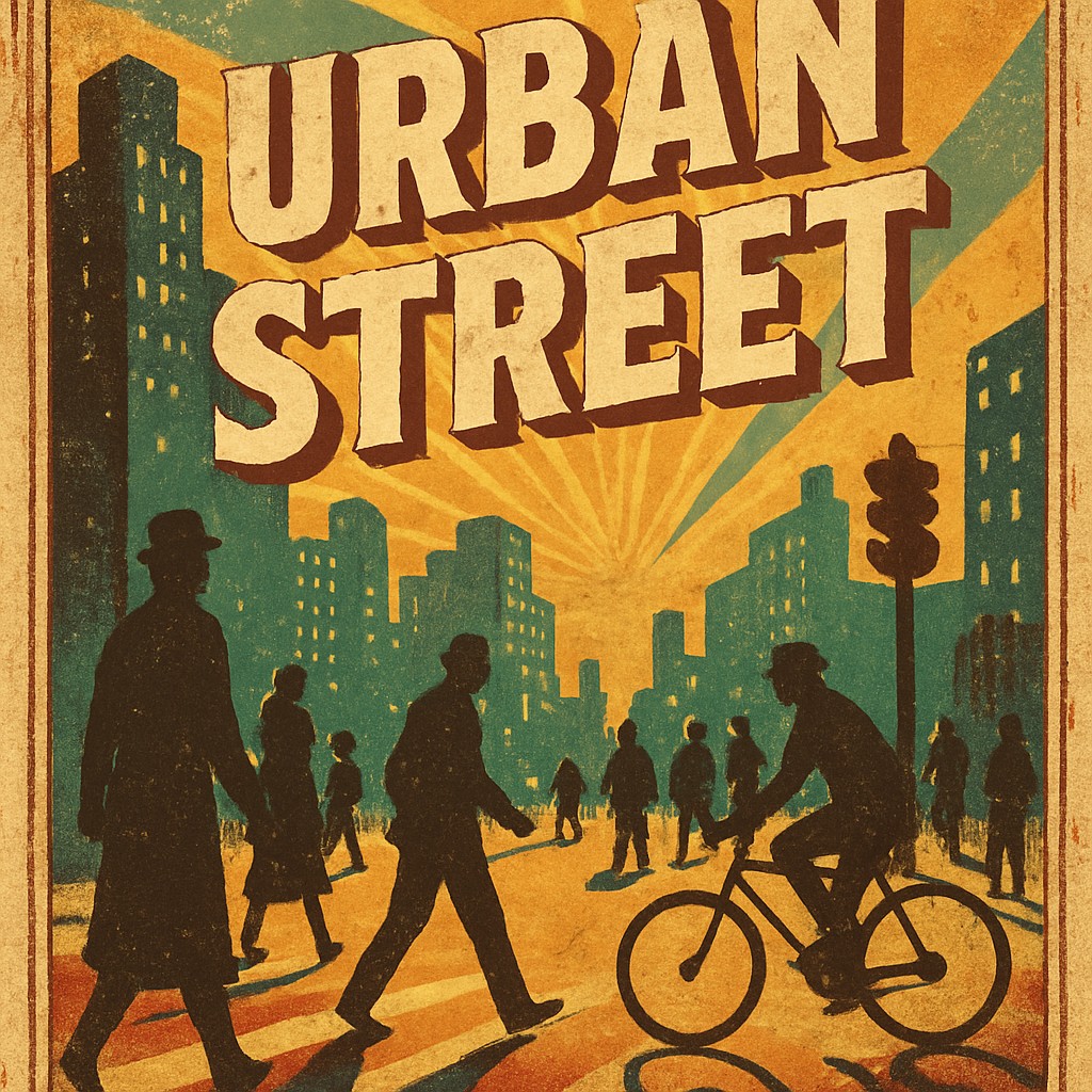urban street with city activity