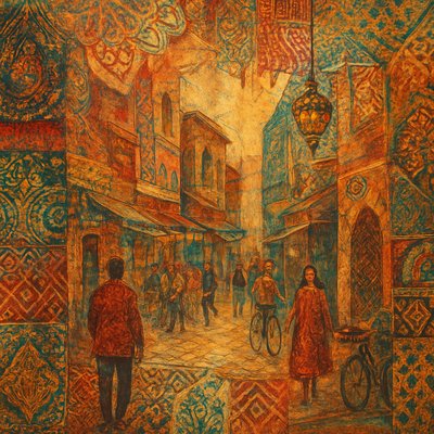urban street with city activity