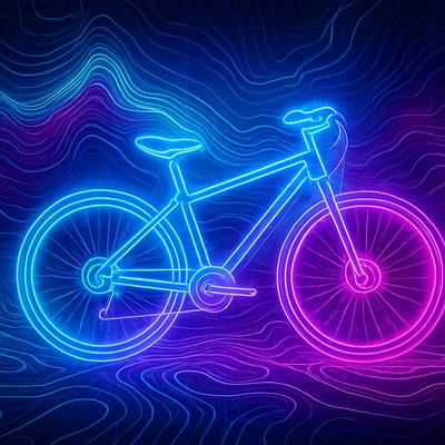 bicyle resting against a wall