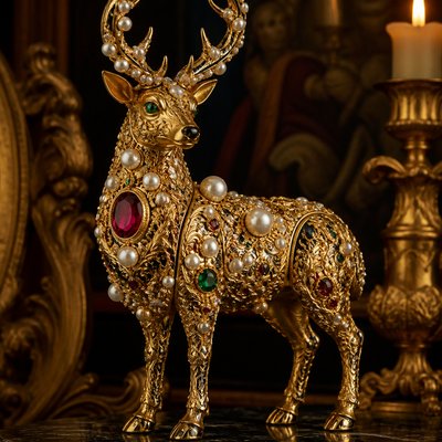 animal standing in natural pose — Baroque Jewelry Style