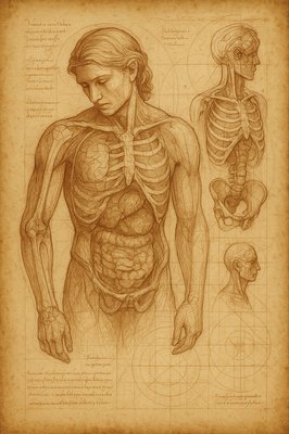 a drawing of a man's torso and muscles