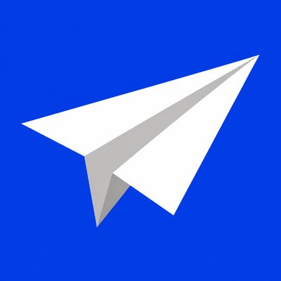 a paper plane, clean minimal composition on a plain background, no text