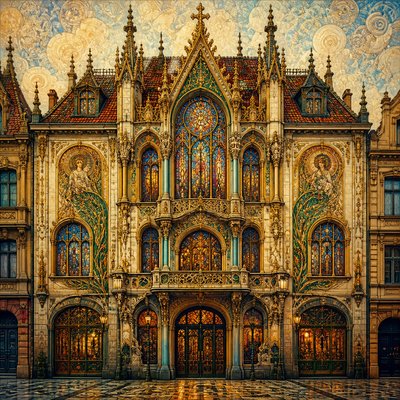 house with front view — Prague Art Style