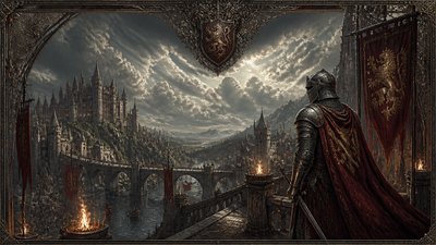 sweeping panoramic landscape with a dramatic sky