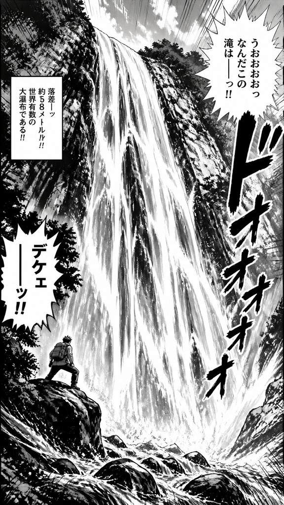 towering waterfall cascading down a cliff