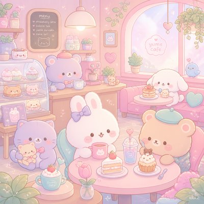 cozy cafe interior with warm lighting